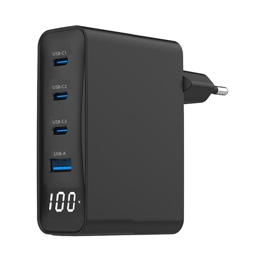 0140288_usb-punjac-3xtype-c-usb-a-4-port-100w-gan-usb-fast-charger-lcd-black-gembird-ta-uc-pdqc100lcd-01-bk